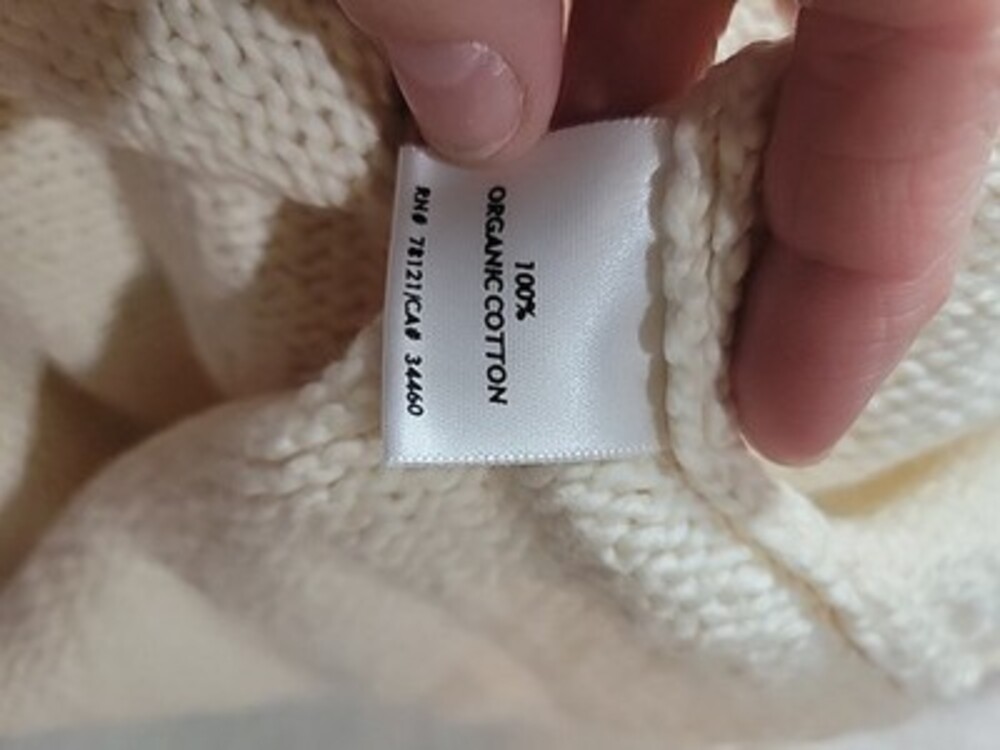 EILEEN FISHER Sweater PS Organic Cotton Chunky Turtleneck Pullover Ivory - Picture 4 of 8